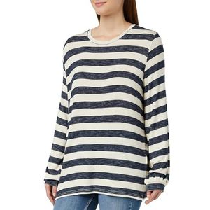 ONLY CARMAKOMA Carlira L/S O-Neck Top JRS Sweatshirt voor dames, Blauw/gestreepte jurk: wolkendanser