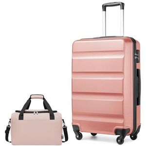 Kono Middelgrote handbagagekoffer, grote koffer met TSA-slot, harde schaal, ABS-schaal, cabinekoffer met Ryanair cabinetas, 40 x 20 x 25 cm, NUDE, Bagagesets
