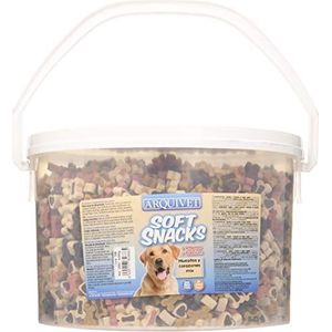 Arquivet Soft Snacks, botten en hartjes, mix, 4800 g, snacks, snoep, beloningen, crimskrams en beloningen voor honden, halfvochtig voer