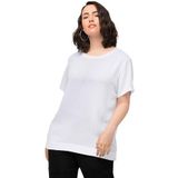 Ulla Popken T-shirts en tissu structuré pour, blanc neige, 52-54