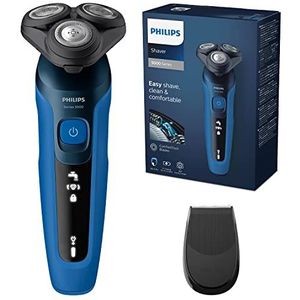 Rasoir Philips Series 5000, rasoir électrique 100% étanche, lames ComfortTech à 360°, têtes de contour, affichage avancé, tondeuse de précision SmartClick, S5466/18