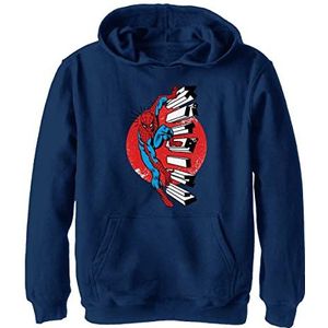 Marvel Spider-man Classic hoodie voor jongens met Spidey Senses, blauw gemêleerd, maat L, marineblauw gemêleerd, L, Chinees Navy Blauw
