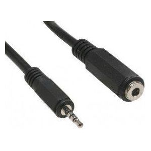 2,5mm Jack 4-polig (m) - 3,5mm Jack 4-polig (v) kabel - 0,20 meter