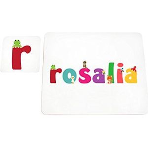 Little Helper LHV-ROSALIA-Coastesterand-15IT onderzetters en placemats met hoogglans afwerking, personaliseerbaar, meisjes Rosalia, meerkleurig, 21 x 30 x 2 cm
