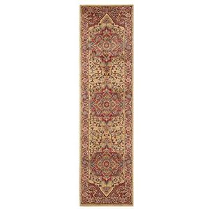 Safavieh Mahal MAH698 Traditionele geweven tapijtloper voor woonkamer, slaapkamer of elk interieur, 66 x 244 cm, rood/natuur