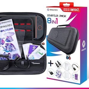 Oniverse Pochette Switch 2 Starter kit 8 en 1 - Etui de Transport, Protection Écran compatible avec Nintendo Switch 2, Câble USB-C et Adaptateur, Séparateur Audio, Kit de nettoyage, Accessoires Switch