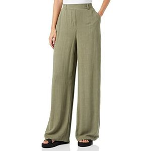 PIECES Pcvinsty Hw Linen Wide Pants Damesbroek, Diep korstmos groen