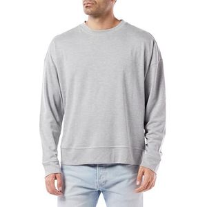 Dagi Sweat-shirt à manches longues et col rond pour homme, gris, S