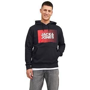 Jack & Jones Jjecorp Logo Sweatshirt Hood Play Noos Herentrui met capuchon, zwart, L, zwart.