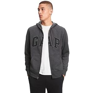 Gap Logo V-Heritage FZ Sweatshirt voor heren, grijs/carbon, XS, grijs/carbon