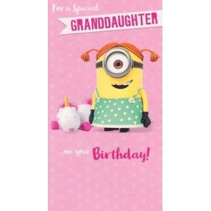 Verjaardagskaart voor kleinkind minion