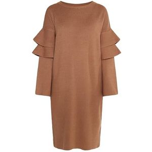 ALARY Robe en tricot pour femme 25229287-AL01 Camel M/L, Robe en tricot, M-L