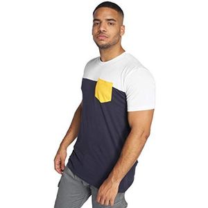 Urban Classics T-shirt voor heren, meerkleurig (Nvy/Wht/Chromeyellow 01452)