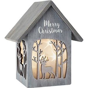 Small Foot 10207 kerstdecoratie hout kerstdecoratie 21 x 16 x 25 cm grijs