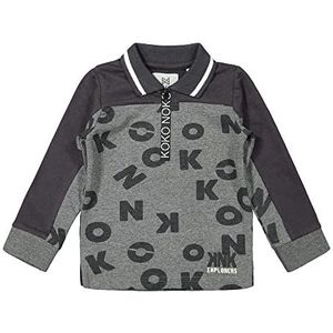 Koko Noko Poloshirt shirt, donkergrijs + grijs melee, 56 jongens, donkergrijs + grijs mele, 0 maanden, donkergrijs + grijs melee