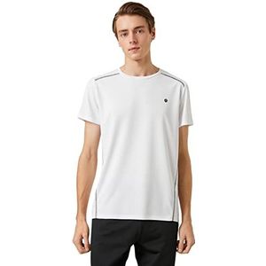 Koton T-shirt de sport à rayures pour homme, Blanc (000), L