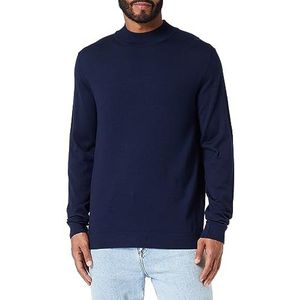 SELETED HOMME Slhtown Merino Coolmax Knit Mock B Noos Sweater, Marineblauw/Details: gemêleerd.