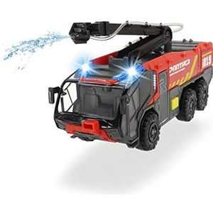 Dickie Toys 203714012 luchthavenbrandweer-203714012 luchthavenbrandweer, rozenbauer, beweegbare blusarm, licht & geluid, incl. batterijen, waterspuitfunctie, vrijloop, rood