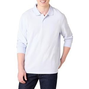 Amazon Essentials Polo en piqué à manches longues pour homme, coupe classique, bleu clair, taille S