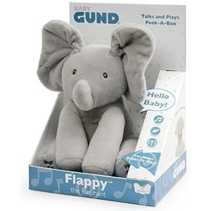 GUND Flappy Elephantino Interactief pluche dier | zingt en spreekt in het Italiaans | beweegt de oren | pluche dier 30,5 cm | pluche dier voor kinderen vanaf 10 maanden