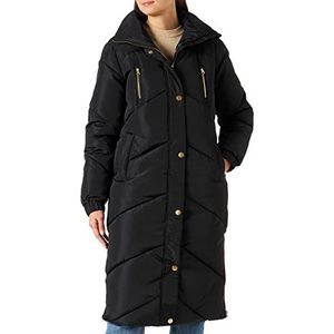 Kaffe Dames Padded Jacket Coat Puffer Longline zonder Hood, Dames Black Deep, 36, Black Deep