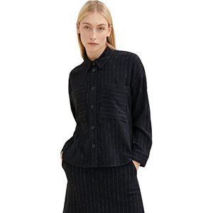 TOM TAILOR Blazer dames, 30718 - zwart onregelmatig pin stripe, 34, 30718 - Black onregelmatig pin streep