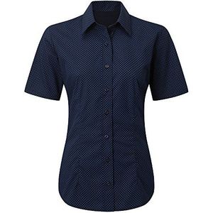 Alexandra STC-NF70DB-26 Damesblouse met patroon, 65% polyester, 35% katoen, maat 26, marineblauw gediamanteerd, marineblauw/diamantblauw