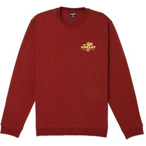 Hurley Lounge Slub Fleece Crew Sweat-shirt pour homme, Rouge brique (Brickyard), M