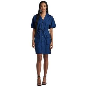 G-STAR RAW Zachte utility jurk casual jurk dames, Blauw (Rinsed D24348-d309-082)