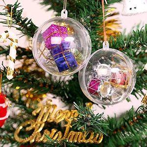 Uten Kerstballen, 20 stuks, transparant, om te vullen, van kunststof, ideaal voor Kerstmis, Pasen, verjaardag, bruiloft, decoratieve ornamenten voor kinderkamer, badbal, diameter 10 cm