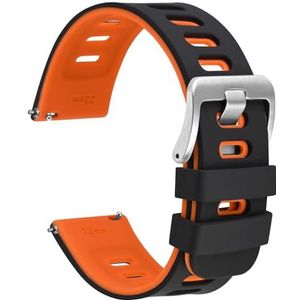 Wocci Tweekleurige horlogeband van siliconenrubber, snelsluiting, roestvrijstalen gesp, uniseks, breedte 18 mm, 19 mm, 20 mm, 21 mm, 22 mm, Siliconen