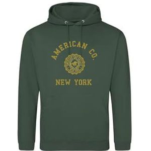 AMERICAN COLLEGE USA Sweatshirt met capuchon, uniseks, kinderen, jongens en meisjes, uniseks, kinderen, 1 stuk, Groen, 14 jaar