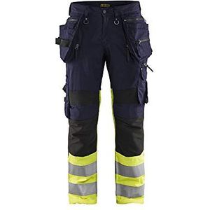 Blakläder stretchbroek met hoge zichtbaarheid, Navy/Geel (High Vis)