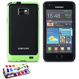 MUZZANO Originele Samsung Galaxy S2 Bumper Case groen / zwart