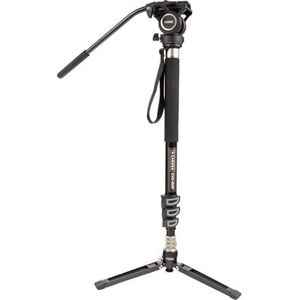 Caruba Monopode extensible en aluminium avec pieds – Plaque de raccord rapide 3/8 et 1/4 compatible avec Canon/Nikon/Sony/Fuji – 360 ° – Rotule à 90 ° – Hauteur maximale : 196,5 cm / 1,54 kg