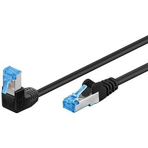 Goobay 51560 CAT 6A high-speed patchkabel 90° ethernetkabel Playstation Xbox DSL PimF RJ45 stekker zwart 5m