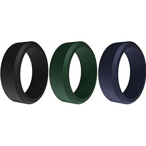 JewelryWe 3 x herenring – ring van gladde en flexibele siliconen voor sport, silicone