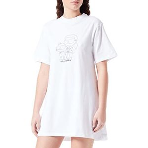 KARL LAGERFELD Ikonik 2.0 T-shirt Pj Dress nachthemd dames (1 stuk), Wit