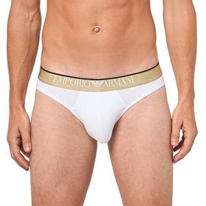 Emporio Armani Shiny Logo onderbroek voor heren, Wit.