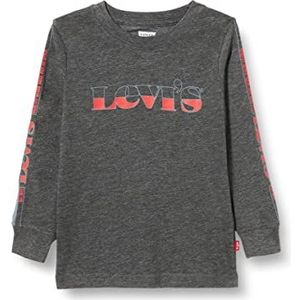 Levi's Kids LVB jongens T-shirt SLV Graphic 2-8 jaar lang antraciet gemêleerd 5 jaar, Grijze houtskool chinese