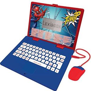 Lexibook Marvel Spiderman JC598SPi4 tweetalige educatieve laptop Português/Inglês, 124 activiteiten voor UMA leren, plezier en interatief – wiskunde, logica, muziek, relgio