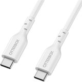 OtterBox Standaard USB-C naar USB-C PD Fast Charging kabel, bestand tegen verdraaien en buigen, snelle oplaadkabel voor iPhone en iPad, 1 m, wit