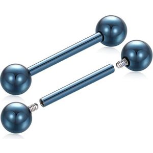 AROWRO G23 Titanium tepelpiercing, tongpiercing, binnendraad, tongpiercing, tongpiercing, tongpiercing