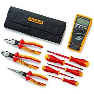 TRMS Fluke 179 digitale multimeter + draagbare gereedschapsset (5 geïsoleerde schroevendraaiers en 3 geïsoleerde klemmen)