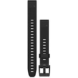 Garmin - Horlogeband 20 mm siliconen, zwart, zilverkleurige gesp - S/M & L