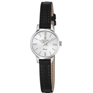 Festina Analoog kwartshorloge voor dames met leren band F20260/1, zwart, band, zwart., Band