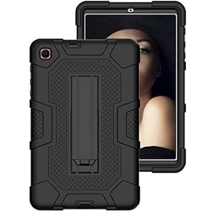 Samsung Tab A 8.0 (2019) T290/T295 Coque de protection hybride triple couche avec support, résistante aux chocs et hybride rigide en silicone pour tablette Apple (noir + noir)