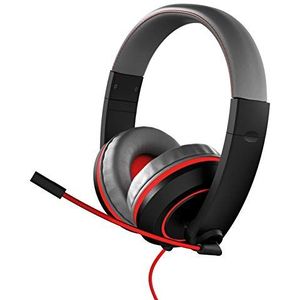 Gioteck XH100 S - hoofdtelefoon, kabel 3,5 mm jack stekker, volumeregeling, driver 40 mm, Switch PS 4 Xbox One en PC (rood en zwart)