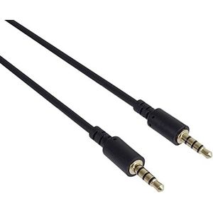 PremiumCord StereoJack-kabel, 3,5 mm, 4 pins, voor audio- en spraakoverdracht, maakt het gebruik van een microfoon mogelijk, AUX-headset, M/M, lengte 1,5 m