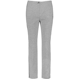 Gerry Weber Damesbroek met bicolor look, casual broek, korte broek met patroon, normale lengte, licht verlengde pijpen, Motief zwart/ecru/wit